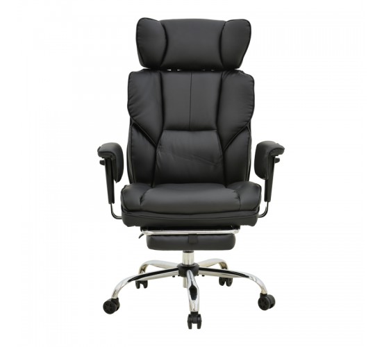 Καρέκλα γραφείου διευθυντή με υποπόδιο Zanci pu μαυρο 70x66x112-120εκ Υλικό: PU - -PVC - METAL 256-000015