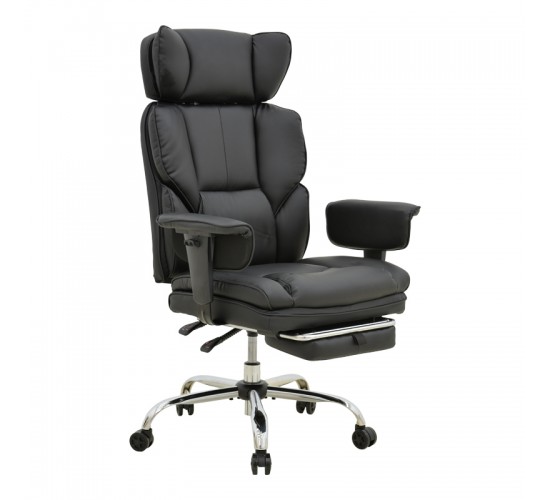 Καρέκλα γραφείου διευθυντή με υποπόδιο Zanci pu μαυρο 70x66x112-120εκ Υλικό: PU - -PVC - METAL 256-000015