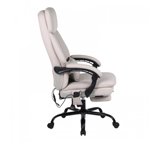 Καρέκλα γραφείου διευθυντή Sedici με μηχανισμό massage- pu μπεζ-εκρού 72x63x115-123εκ Υλικό: MESH - PVC - PU 256-000016