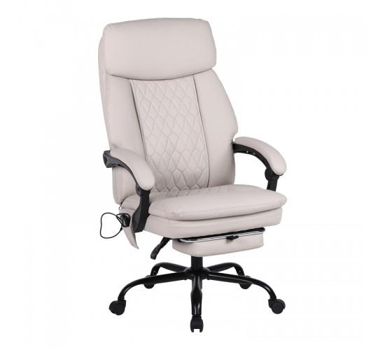 Καρέκλα γραφείου διευθυντή Sedici με μηχανισμό massage- pu μπεζ-εκρού 72x63x115-123εκ Υλικό: MESH - PVC - PU 256-000016