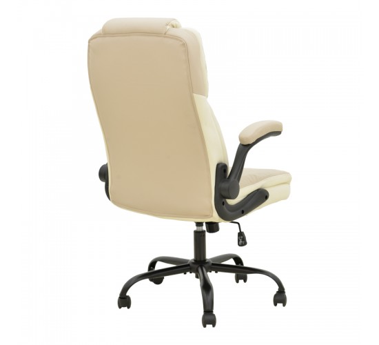 Καρέκλα γραφείου διευθυντή Stellar pu σε μπεζ-εκρού απόχρωση 70x77x110-119εκ Υλικό: PVC - PU - MESH 256-000017