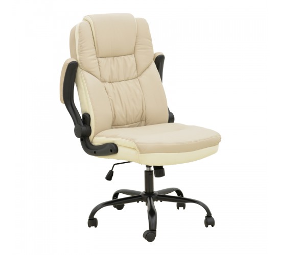 Καρέκλα γραφείου διευθυντή Stellar pu σε μπεζ-εκρού απόχρωση 70x77x110-119εκ Υλικό: PVC - PU - MESH 256-000017