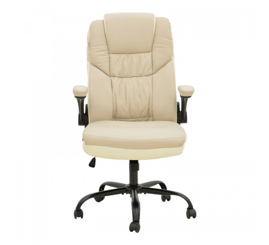 Καρέκλα γραφείου διευθυντή Stellar pu σε μπεζ-εκρού απόχρωση 70x77x110-119εκ Υλικό: PVC - PU - MESH 256-000017