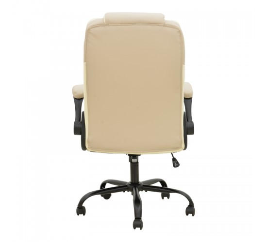 Καρέκλα γραφείου διευθυντή Stellar pu σε μπεζ-εκρού απόχρωση 70x77x110-119εκ Υλικό: PVC - PU - MESH 256-000017