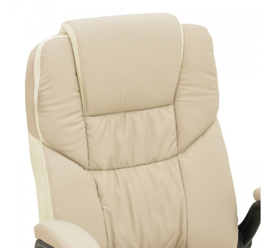 Καρέκλα γραφείου διευθυντή Stellar pu σε μπεζ-εκρού απόχρωση 70x77x110-119εκ Υλικό: PVC - PU - MESH 256-000017