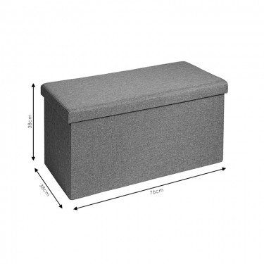 Σκαμπό-μπαούλο Greatness ύφασμα μπεζ 76x38x38εκ Υλικό: FAUX LINEN - MDF - FOAM 257-000002