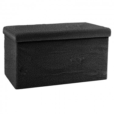Σκαμπό-μπαούλο Forward ύφασμα μπουκλέ ανθρακί 76x38x38εκ Υλικό: FABRIC  MDF  NORMAL FOAM 257-000003