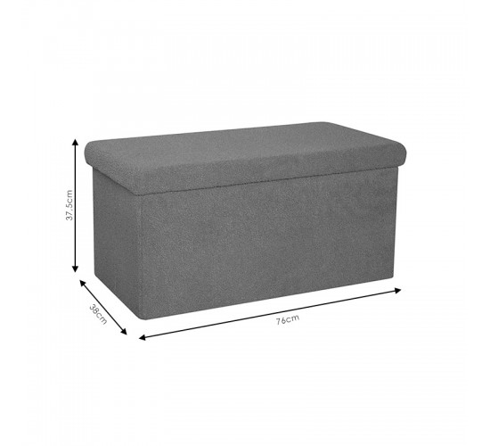 Σκαμπό-μπαούλο Forward ύφασμα μπουκλέ ivory 76.5x38x37.5εκ Υλικό: FABRIC  MDF  NORMAL FOAM 257-000004