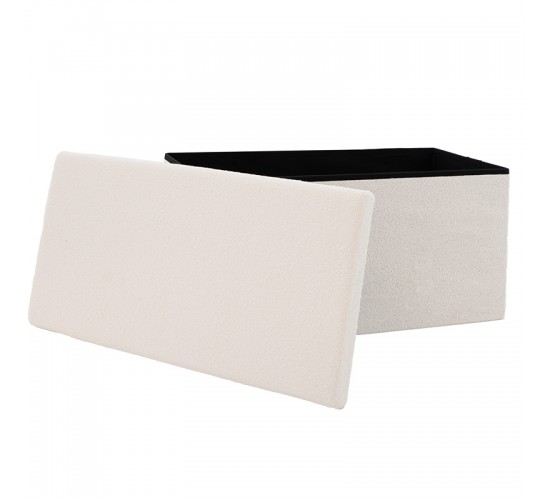 Σκαμπό-μπαούλο Forward ύφασμα μπουκλέ ivory 76.5x38x37.5εκ Υλικό: FABRIC  MDF  NORMAL FOAM 257-000004