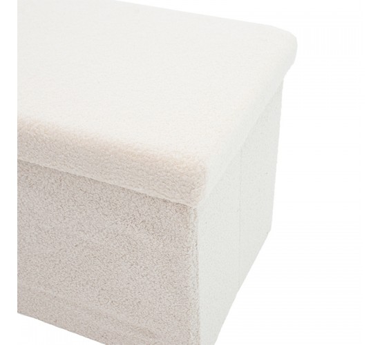 Σκαμπό-μπαούλο Forward ύφασμα μπουκλέ ivory 76.5x38x37.5εκ Υλικό: FABRIC  MDF  NORMAL FOAM 257-000004