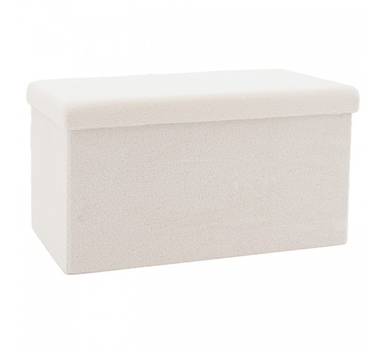 Σκαμπό-μπαούλο Forward ύφασμα μπουκλέ ivory 76.5x38x37.5εκ Υλικό: FABRIC  MDF  NORMAL FOAM 257-000004