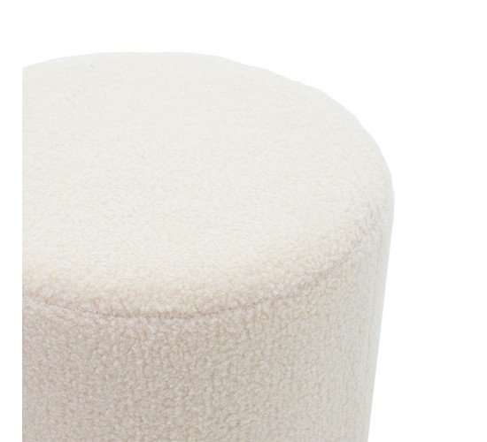 Σκαμπό Dash μπουκλέ κρεμ-χρυσό Φ35x35εκ Υλικό: BOUCLE   MDF   FOAM 257-000007