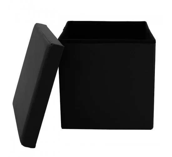 Σκαμπό-μπαούλο Crystal pu μαύρο 38x38x38εκ Υλικό: PVC MDF NORMAL FOAM 257-000012 Σκαμπό-μπαούλο Crystal pu μαύρο 38x38x38εκ Υλικό: PVC MDF NORMAL FOAM 257-000012