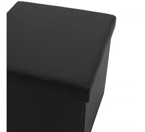 Σκαμπό-μπαούλο Crystal pu μαύρο 38x38x38εκ Υλικό: PVC MDF NORMAL FOAM 257-000012 Σκαμπό-μπαούλο Crystal pu μαύρο 38x38x38εκ Υλικό: PVC MDF NORMAL FOAM 257-000012