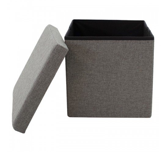 Σκαμπό-μπαούλο Crystal ύφασμα γκρι 38x38x38εκ Υλικό: FABRIC MDF NORMAL FOAM 257-000013 Σκαμπό-μπαούλο Crystal ύφασμα γκρι 38x38x38εκ Υλικό: FABRIC MDF NORMAL FOAM 257-000013