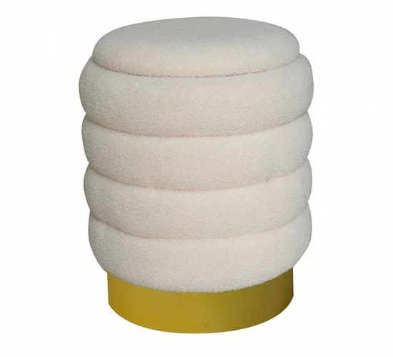 Σκαμπό-μπαούλο Dazzle ύφασμα cream-χρυσό Φ36x44εκ Υλικό: FABRIC MDF NORMAL FOAM 257-000014 Σκαμπό-μπαούλο Dazzle ύφασμα cream-χρυσό Φ36x44εκ Υλικό: FABRIC MDF NORMAL FOAM 257-000014