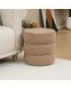 Σκαμπό-πουφ Kioto μπουκλέ καφέ Φ40x40εκ Υλικό: TEDDY FABRIC - MDF - FOAM 257-000021