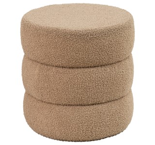 Σκαμπό-πουφ Kioto μπουκλέ καφέ Φ40x40εκ Υλικό: TEDDY FABRIC - MDF - FOAM 257-000021