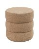 Σκαμπό-πουφ Kioto μπουκλέ καφέ Φ40x40εκ Υλικό: TEDDY FABRIC - MDF - FOAM 257-000021