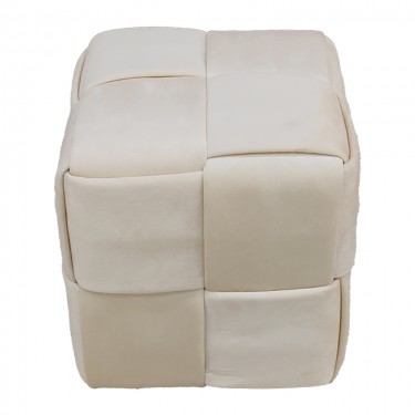 Σκαμπό Jisko μπεζ βελούδο 38x38x40εκ Υλικό: VELVET - MDF - FOAM 257-000028