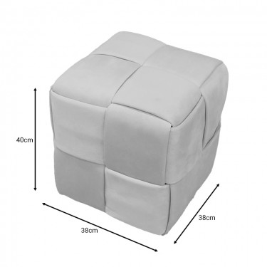 Σκαμπό Jisko γκρι βελούδο 38x38x40εκ Υλικό: VELVET - MDF - FOAM 257-000029