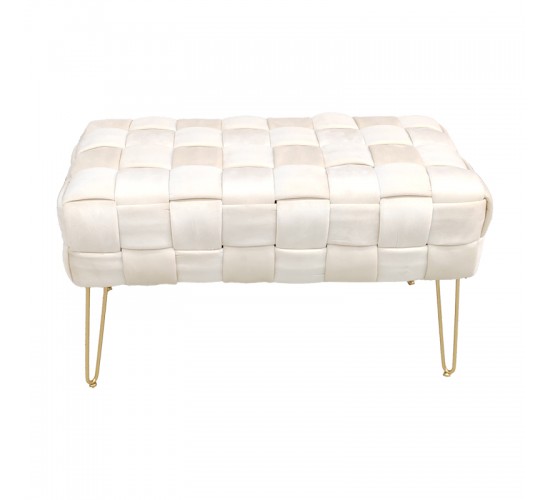 Σκαμπό Wenzo μπεζ βελούδο 82x43x46εκ Υλικό: VELVET - MDF - FOAM 257-000032 Σκαμπό Wenzo μπεζ βελούδο 82x43x46εκ Υλικό: VELVET - MDF - FOAM 257-000032