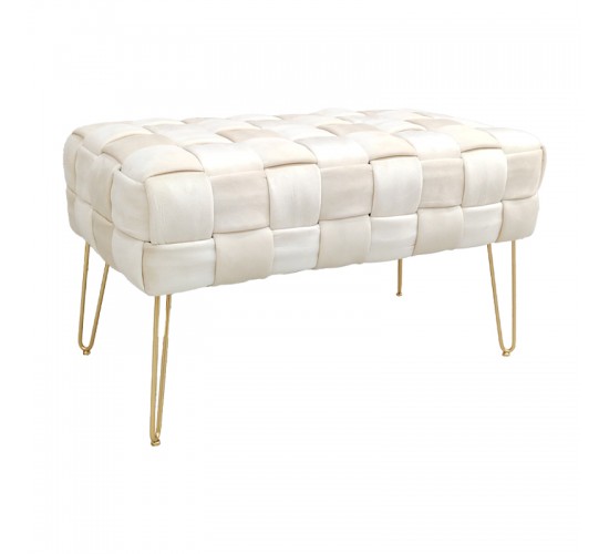 Σκαμπό Wenzo μπεζ βελούδο 82x43x46εκ Υλικό: VELVET - MDF - FOAM 257-000032 Σκαμπό Wenzo μπεζ βελούδο 82x43x46εκ Υλικό: VELVET - MDF - FOAM 257-000032