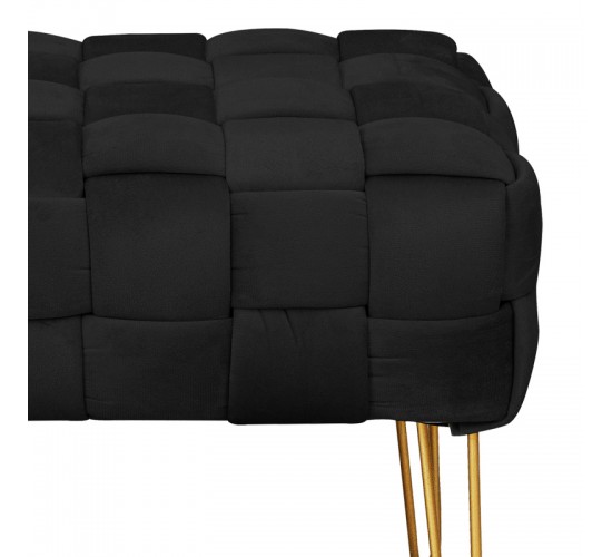 Σκαμπό Wenzo βελούδο σε μαύρη απόχρωση 82x43x46εκ Υλικό: VELVET - MDF - FOAM 257-000040