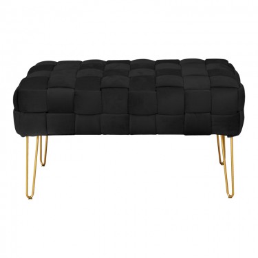 Σκαμπό Wenzo βελούδο σε μαύρη απόχρωση 82x43x46εκ Υλικό: VELVET - MDF - FOAM 257-000040