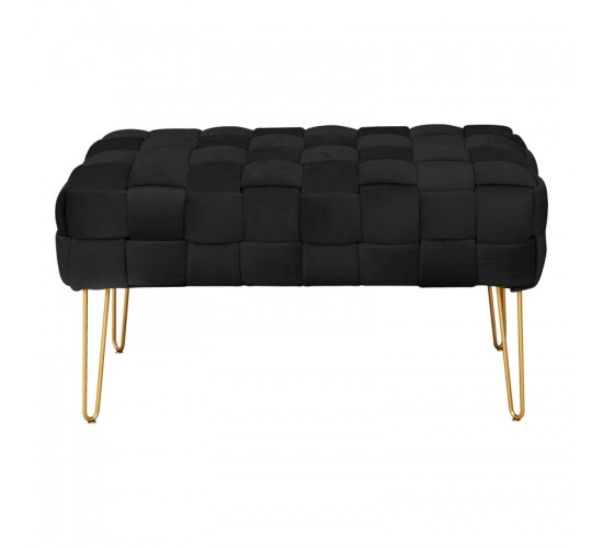 Σκαμπό Wenzo βελούδο σε μαύρη απόχρωση 82x43x46εκ Υλικό: VELVET - MDF - FOAM 257-000040