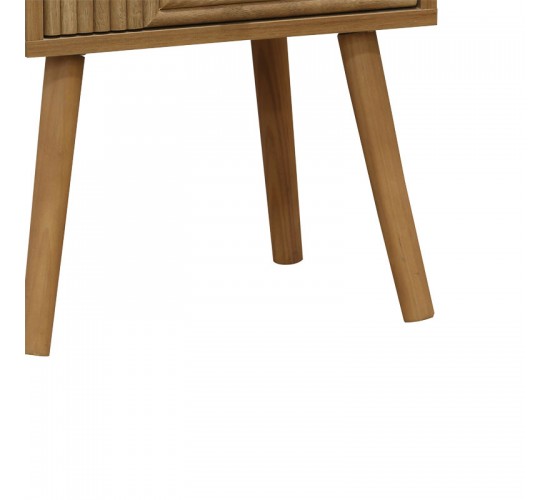 Κομοδίνο Historic με 2 συρτάρια φυσικό με φυσικό ξύλο πεύκου πόδια 37.5x32x54εκ Υλικό: pb with paper. pine wood legs 260-000001