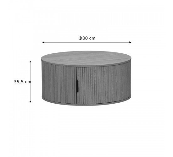 Τραπέζι σαλονιού Eventful MDF φυσικό Φ80x35.5εκ Υλικό: MDF - CLIPBOARD WITH PAPER WOOD - METAL TUBE 25MM 260-000009
