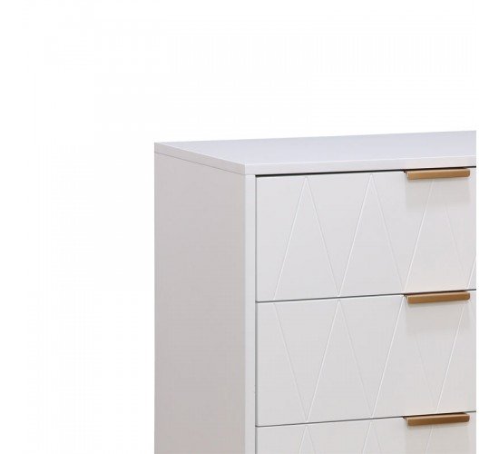 Συρταριέρα Culture με 4 συρτάρια λευκό-χρυσό 60x34x91εκ Υλικό: MDF - METAL 260-000014