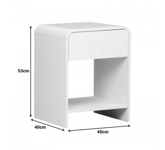 Κομοδίνο Zeplen MDF σε λευκή απόχρωση 40x40x53εκ 260-000029