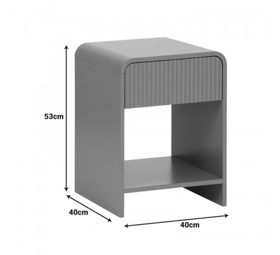 Κομοδίνο Zeplen MDF σε γκρι απόχρωση 40x40x53εκ 260-000033