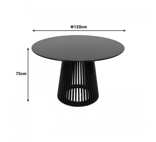 Τραπέζι Domonic mdf σε μαύρη απόχρωση Φ120x75εκ Υλικό: MDF - PINE WOOD 260-000036