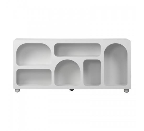 Μπουφές Emersi με ράφια mdf σε λευκή απόχρωση 164x34x76εκ Υλικό: MDF 260-000038