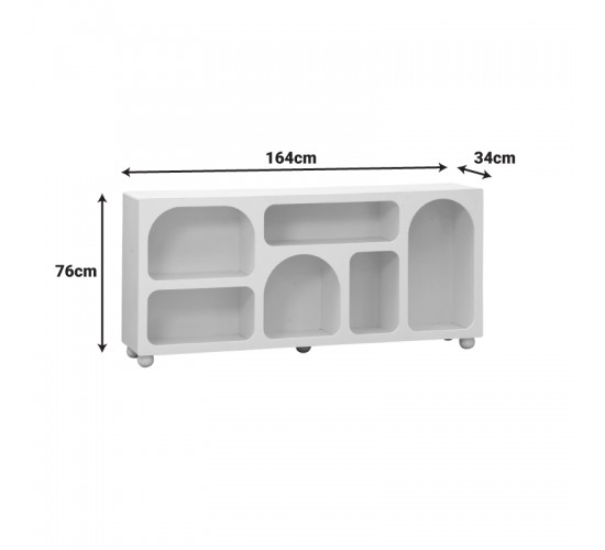 Μπουφές Emersi με ράφια mdf σε λευκή απόχρωση 164x34x76εκ Υλικό: MDF 260-000038