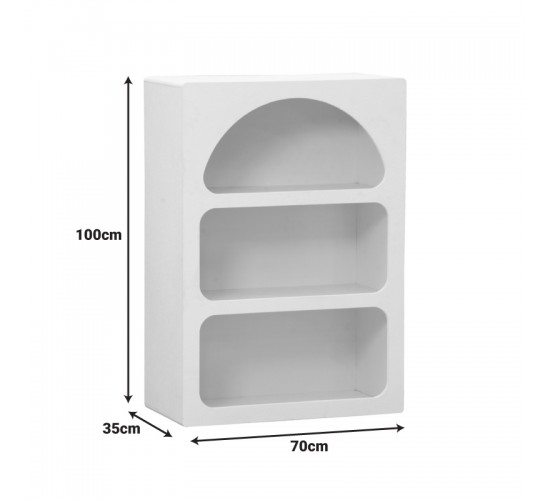 Βιβλιοθήκη-ραφιέρα Emersi mdf σε λευκή απόχρωση 70x35x100εκ Υλικό: MDF 260-000039