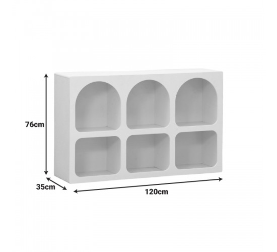 Μπουφές Emersi με ράφια mdf σε λευκή απόχρωση 120x35x76εκ Υλικό: MDF 260-000040
