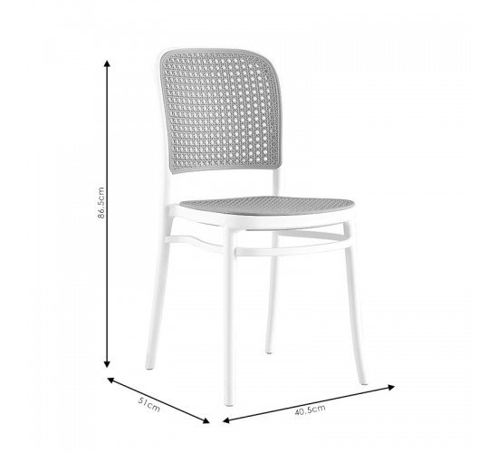 Καρέκλα Juniper με UV protection PP μαύρο-μπεζ 51x40.5x86.5εκ. Υλικό: PP UV PROTECTION 262-000002