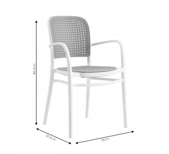 Πολυθρόνα Juniper με UV protection PP μπεζ- λευκό 56x52.5x86.5εκ. Υλικό: PP UV PROTECTION 262-000003