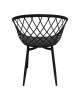 Καρέκλα Ezra μαύρο pp-πόδι μαύρο μέταλλο 62x42x82εκ 262-000025
