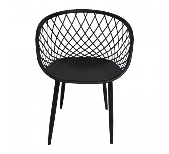 Καρέκλα Ezra μαύρο pp-πόδι μαύρο μέταλλο 62x42x82εκ 262-000025