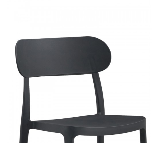 Καρέκλα Amvroan στοιβαζόμενη με UV protection ανθρακί pp 51x49x79.5εκ Υλικό: PP 262-000034