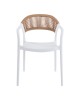 Πολυθρόνα Ankara στοιβαζόμενη pp-pe rattan σε λευκή-φυσική απόχρωση 54x55.5x77εκ Υλικό: PP 262-000050
