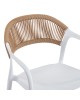 Πολυθρόνα Ankara στοιβαζόμενη pp-pe rattan σε λευκή-φυσική απόχρωση 54x55.5x77εκ Υλικό: PP 262-000050
