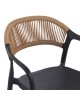 Πολυθρόνα Ankara στοιβαζόμενη pp-pe rattan σε μαύρη-φυσική απόχρωση 54x55.5x77εκ Υλικό: PP 262-000051
