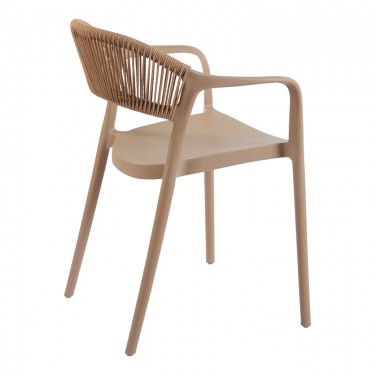 Πολυθρόνα Ankara στοιβαζόμενη pp-pe rattan σε μόκα-φυσική απόχρωση 54x55.5x77εκ Υλικό: PP 262-000052