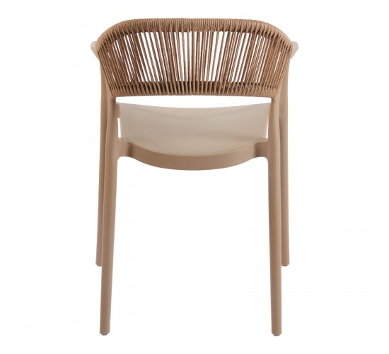 Πολυθρόνα Ankara στοιβαζόμενη pp-pe rattan σε μόκα-φυσική απόχρωση 54x55.5x77εκ Υλικό: PP 262-000052